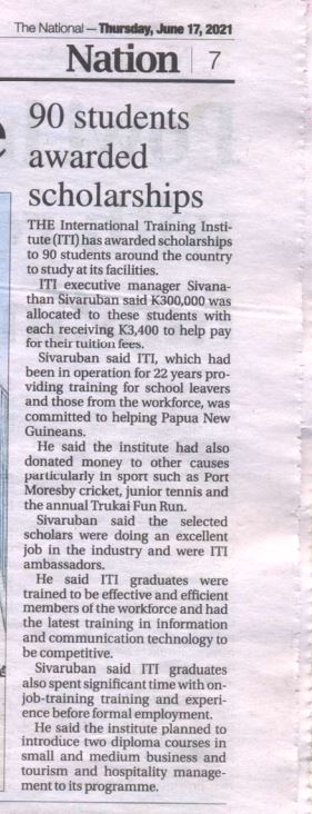 ITI Scholarships – International Training Institute