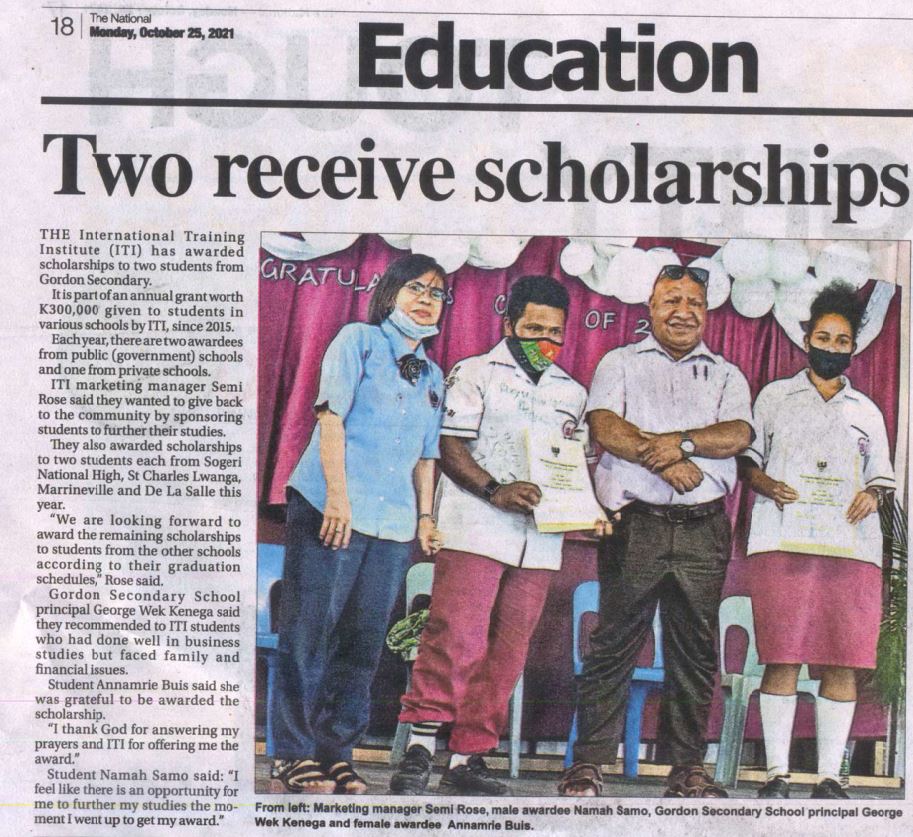 ITI Scholarships – International Training Institute